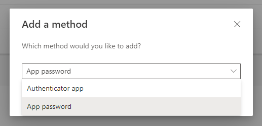 App Password Option