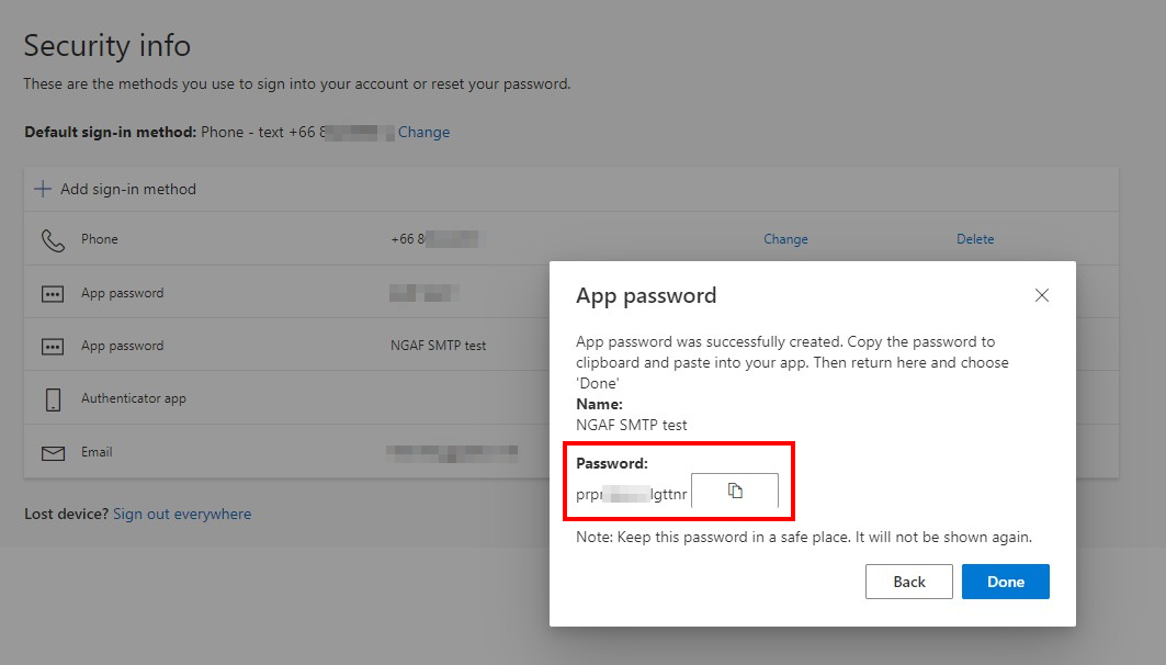 App Password Generated