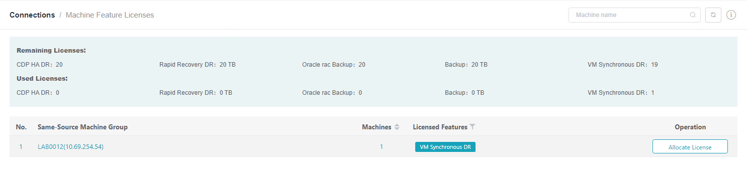 Allocate license