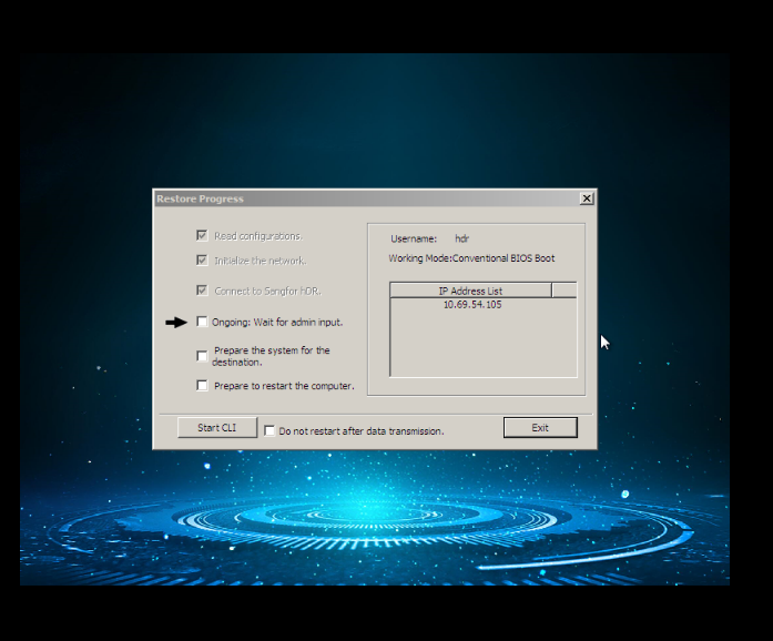 Sync progress