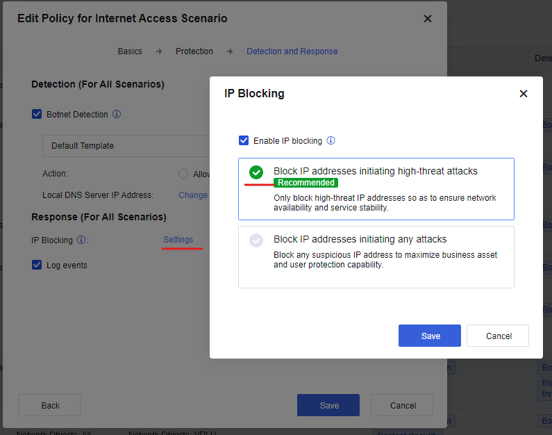 IP Blocking Configuration