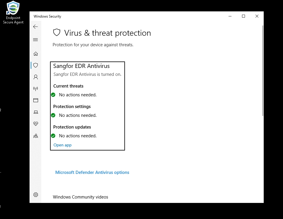 วิธีแก้ไข Sangfor EDR Antivirus is snoozed บริษัท ซังฟอร์ เทคโนโลยี