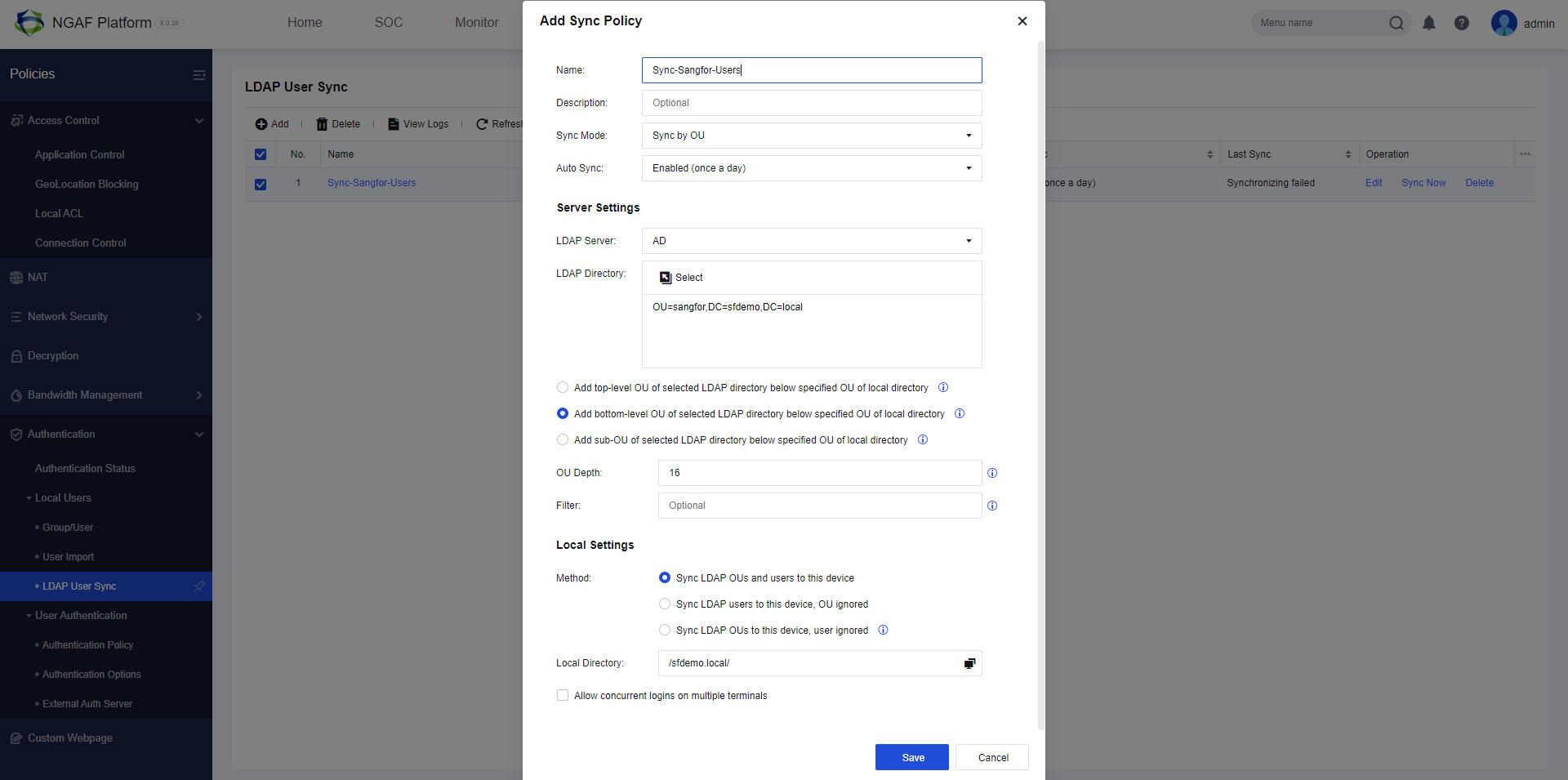 LDAP User Sync