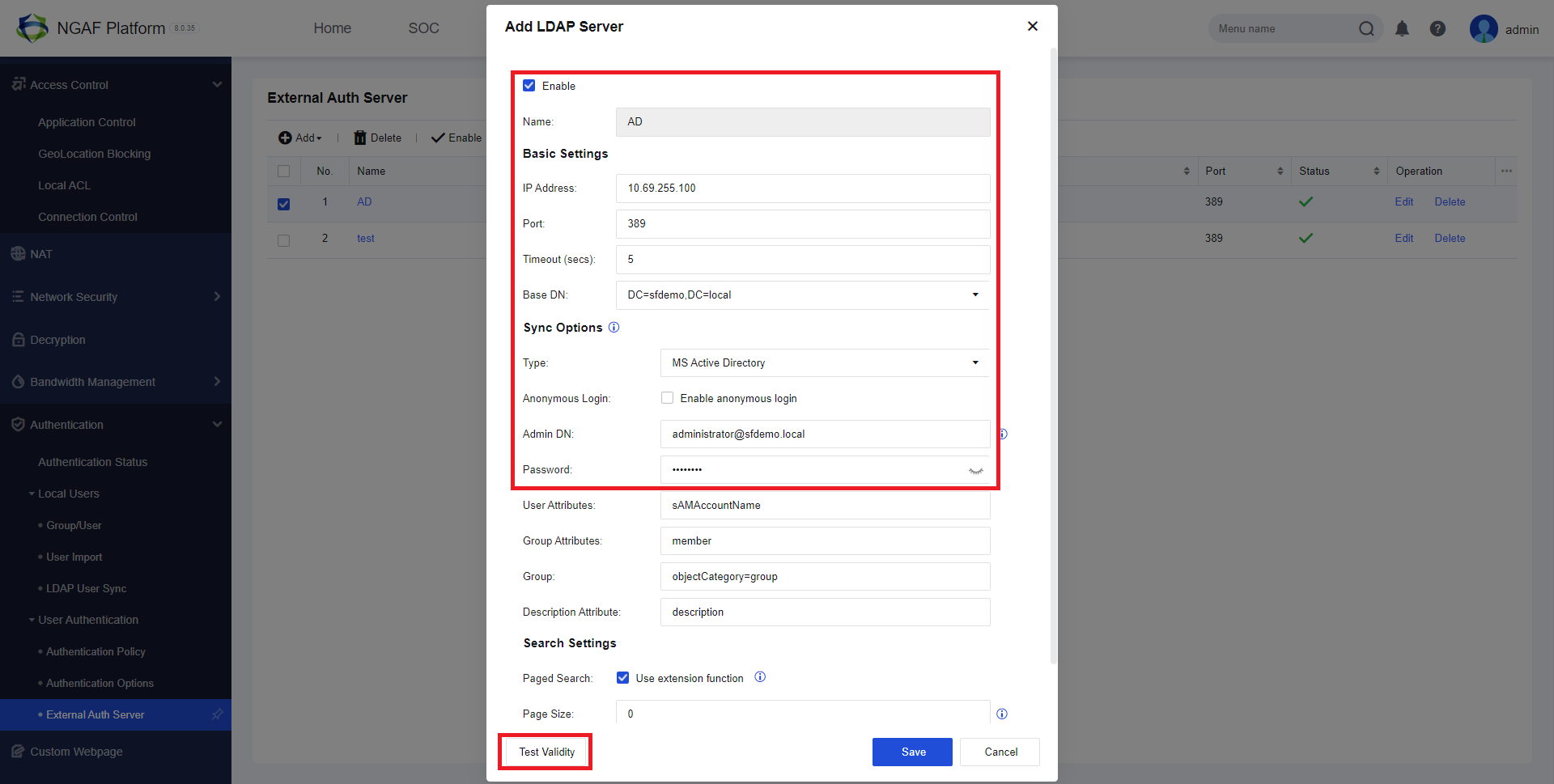 LDAP Server Configuration