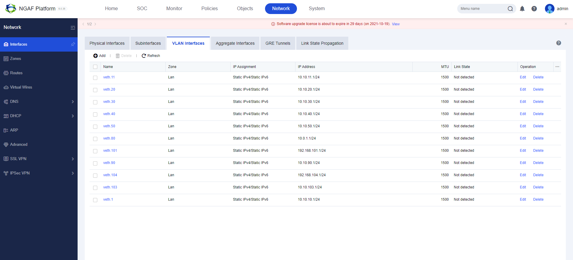 VLAN Interface Configuration