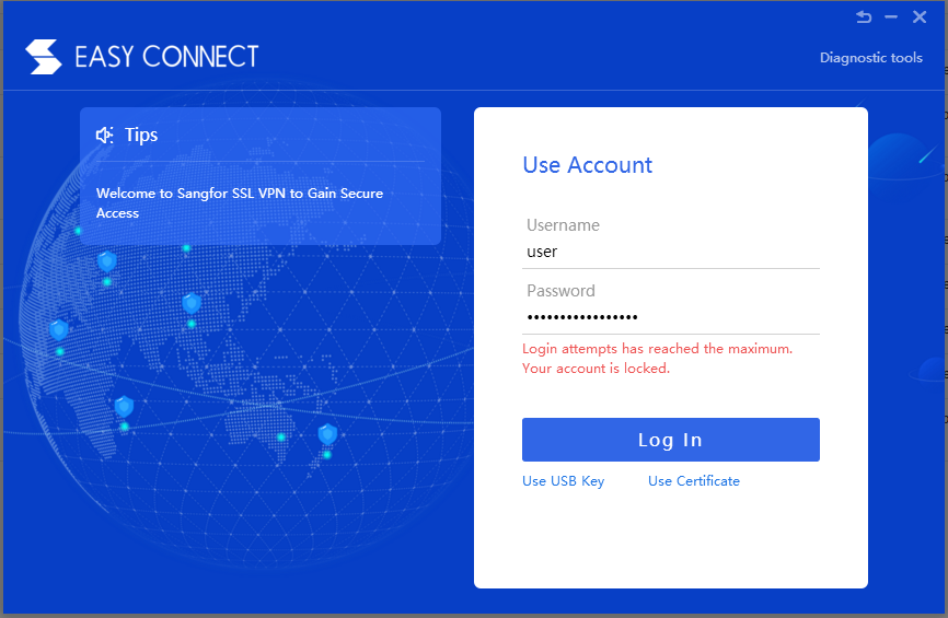 Account Locked Error Message