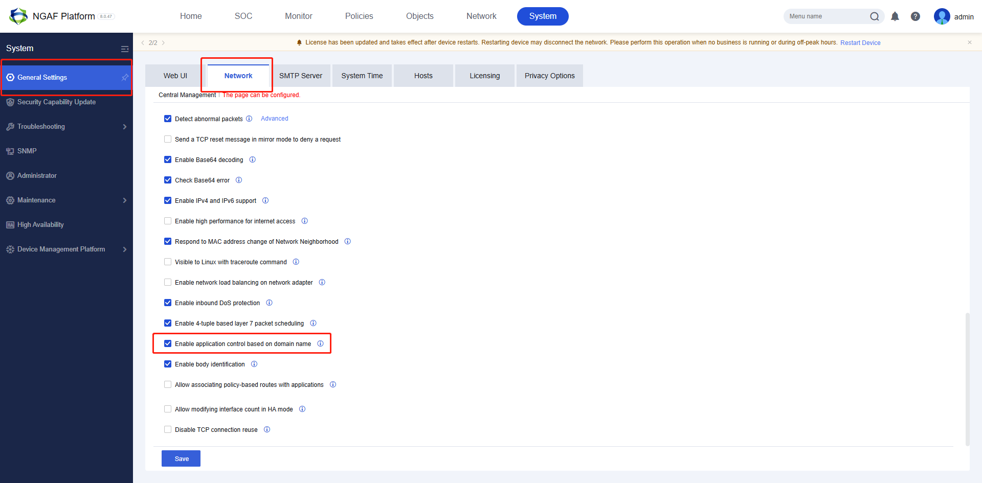 Enable Domain Name Feature