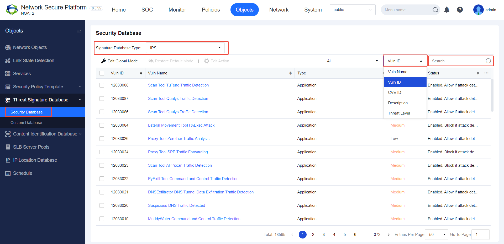 Search Signature by Vuln ID