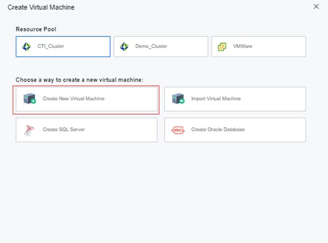 Create Virtual Machine - Select Resource Pool and Creation Method
