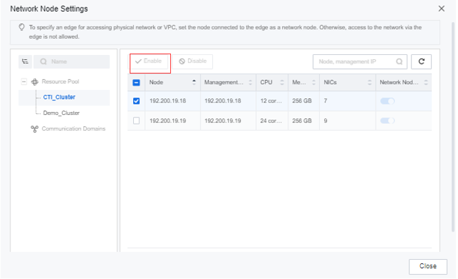Test Connectivity page - Range, Source, Destination