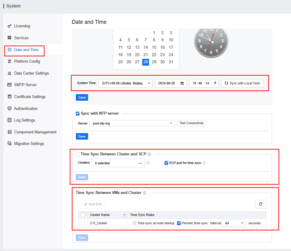 The login portal for Sangfor Cloud Platform featuring a user authentication form with username and password fields.