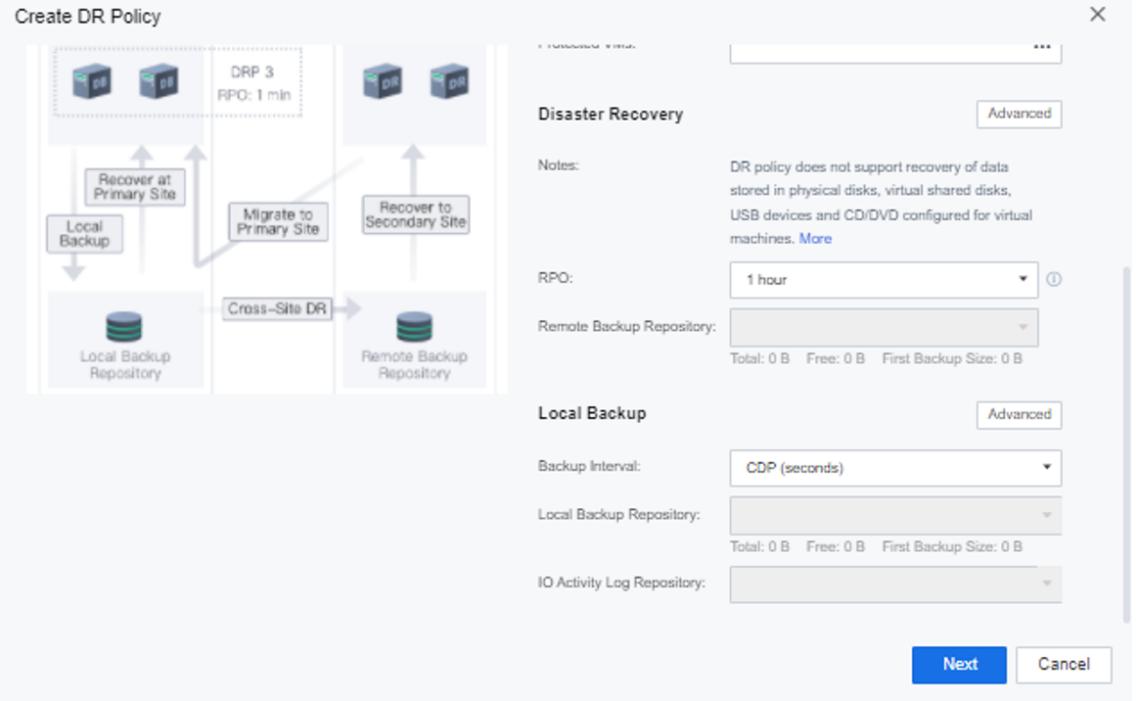 Interface for setting maximum bandwidth limits on management, VM network, and storage network interfaces for different nodes.