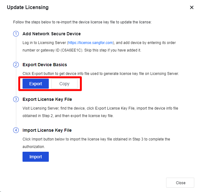 NGAF web UI showing Licensing page with Basic Settings (Status: Activated, Version 8.0.85), and License categories including Network (Gateway, SSL VPN, SOFAST), Security Capabilities (Basic/Advanced Functionality), Engine Zero modules - all showing Activated status