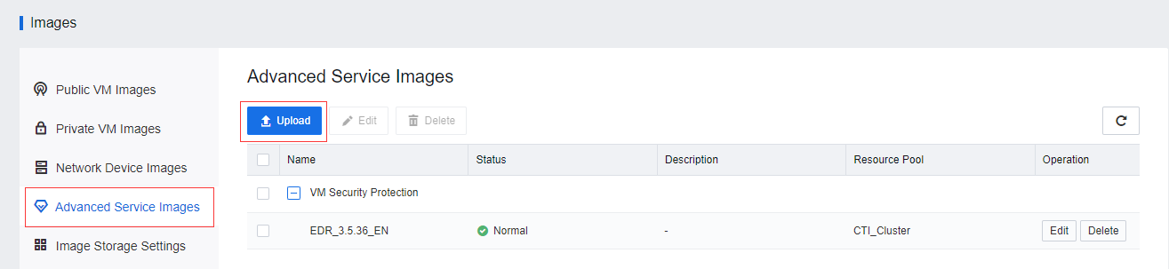 Data table listing virtual machine images with a specific focus on the convert to public image operation menu.