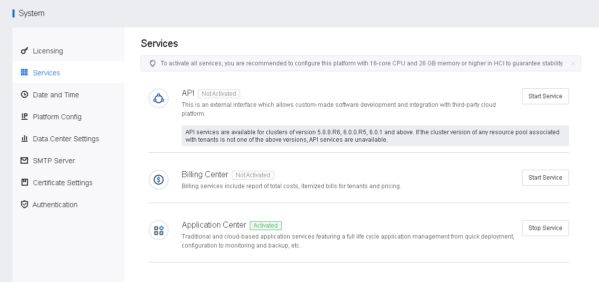 A pricing configuration page showing unit prices for CPU and memory in a resource pool.