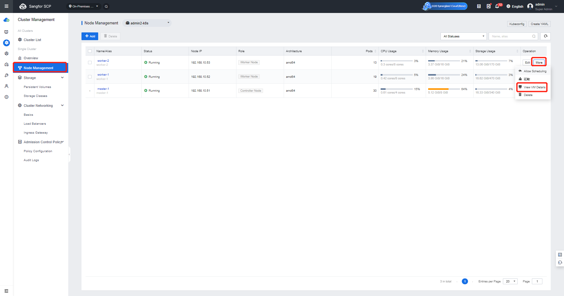 Node Management - Remove nodes