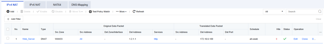 NGAF web UI showing top portion of Add IPv4 NAT with Bidirectional NAT flow diagram: Src Zone -> Inbound Interface -> Network Secure Device -> Outbound Interface -> Real Business Asset Address, with Bidirectional NAT type selected