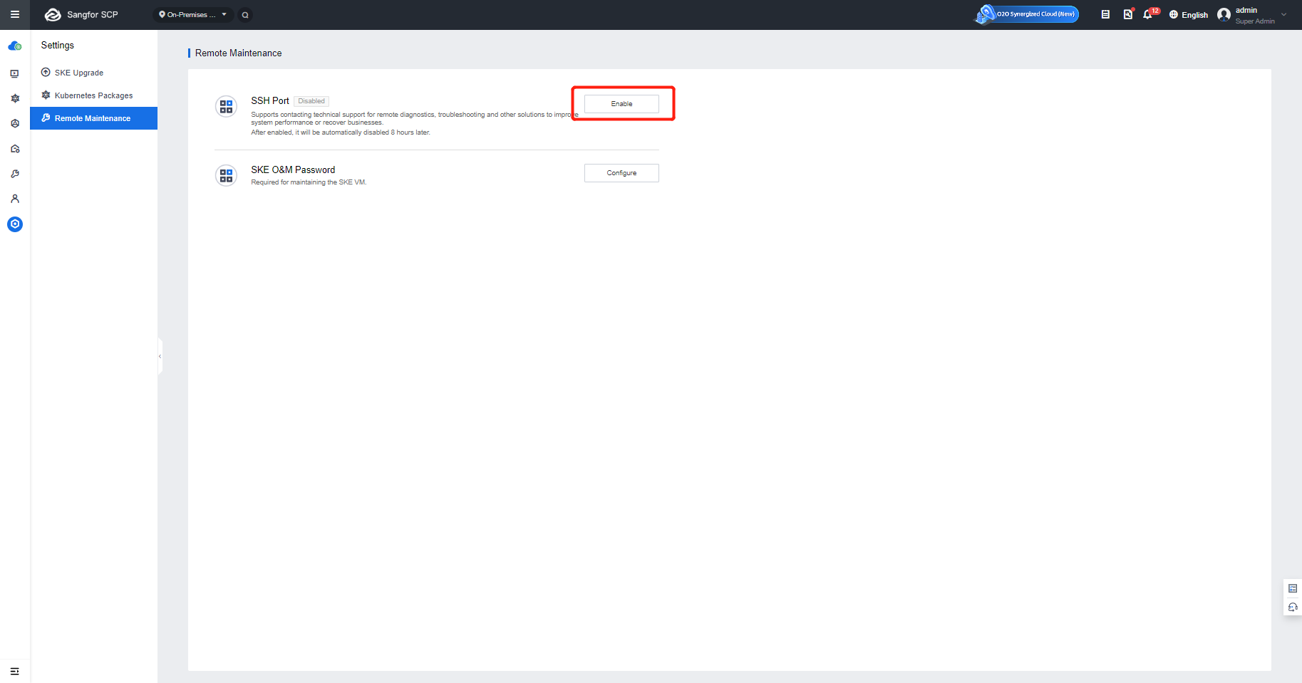 Enable SSH Port