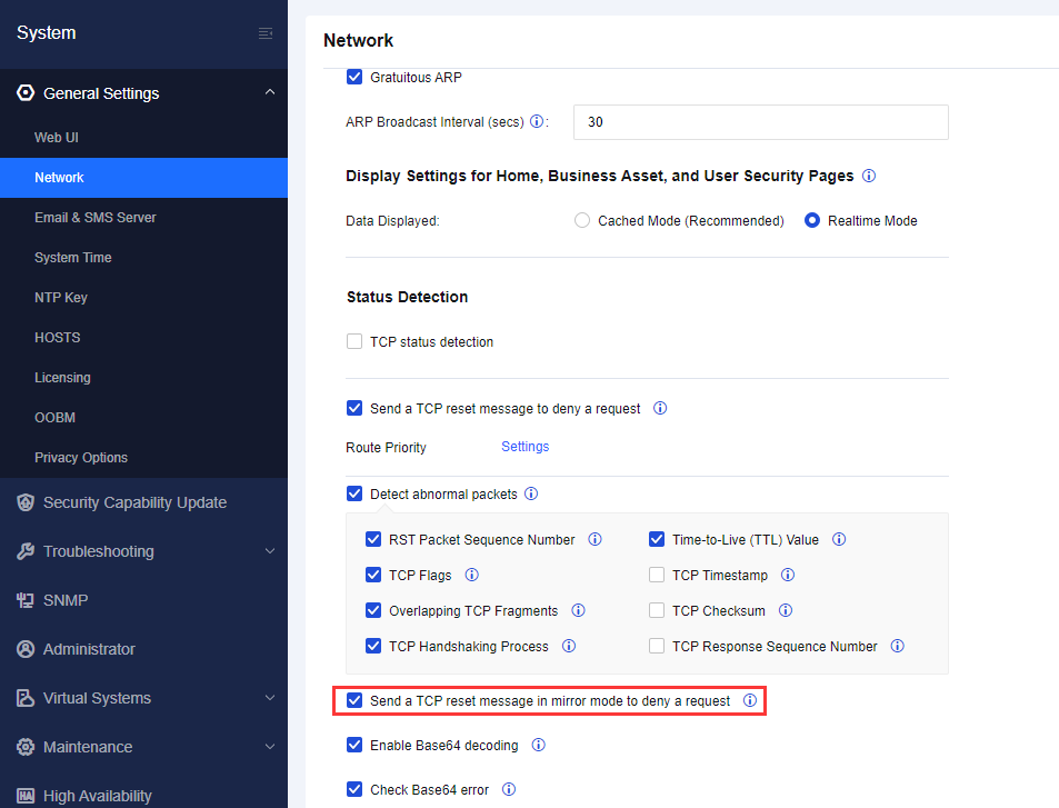 NGAF web UI showing Edit Physical Interface for eth1 configured as Mirror type in L2_LAN zone with Traffic Statistics enabled and Network Objects set to private-network, Advanced tab showing MTU settings