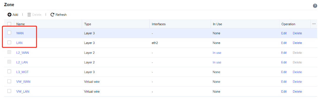 NGAF web UI showing IPv6 NAT policy list with a configured IPv6 SNAT entry (NAT66 type) in the Policies > NAT > IPv6 NAT tab