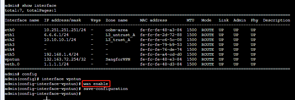 NGAF web UI showing Policies > Bandwidth Management > Link Settings page with Links and Link Policy tabs, a link entry 'sangforvpn-to-branch' with vpntun outbound interface at 100 Mbps in/out, and Edit Link dialog showing Link Name, Outbound Interface (vpntun), Outbound/Inbound bandwidth fields in Mbps