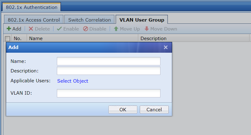 IAG 802.1x VLAN User Group