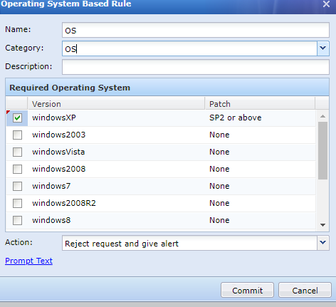 IAG Endpoint Check - Operating System Based Rule