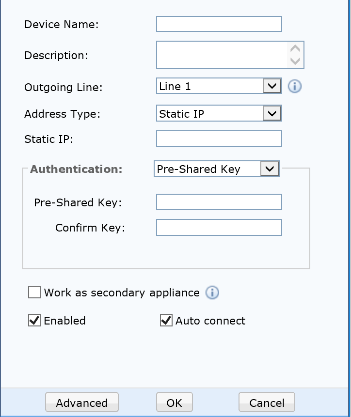 Third-party VPN configuration with Static IP