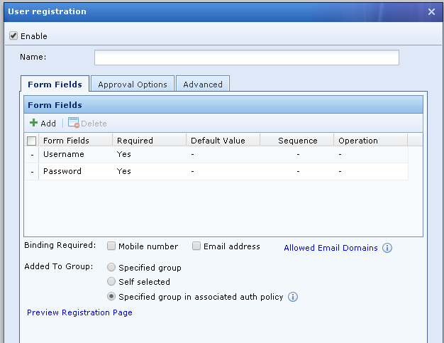 IAG Endpoint Registration - Form Fields