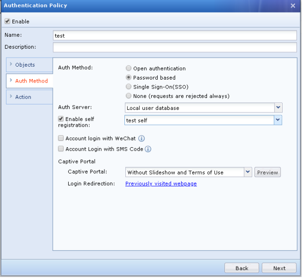 IAG Authentication Policy with Self Registration