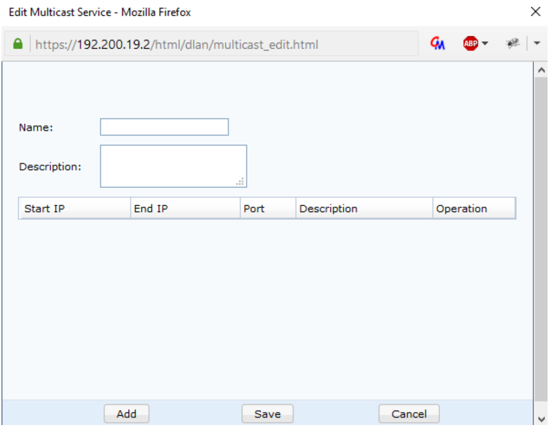 Edit Multicast Service configuration