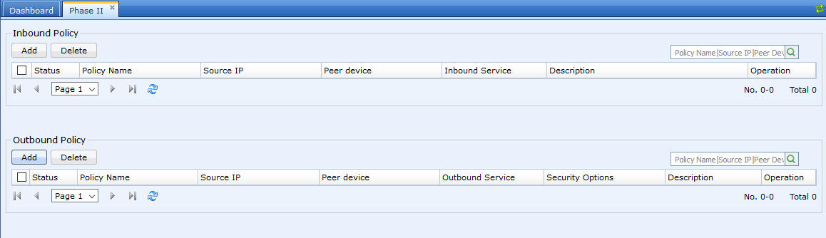 Third-party VPN Phase II Inbound and Outbound Policy
