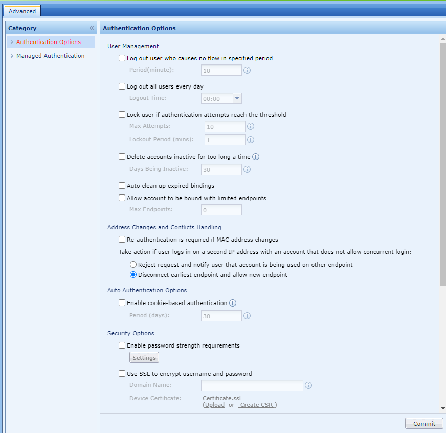 IAG Authentication Options - Auto Authentication and Cookie-based Settings