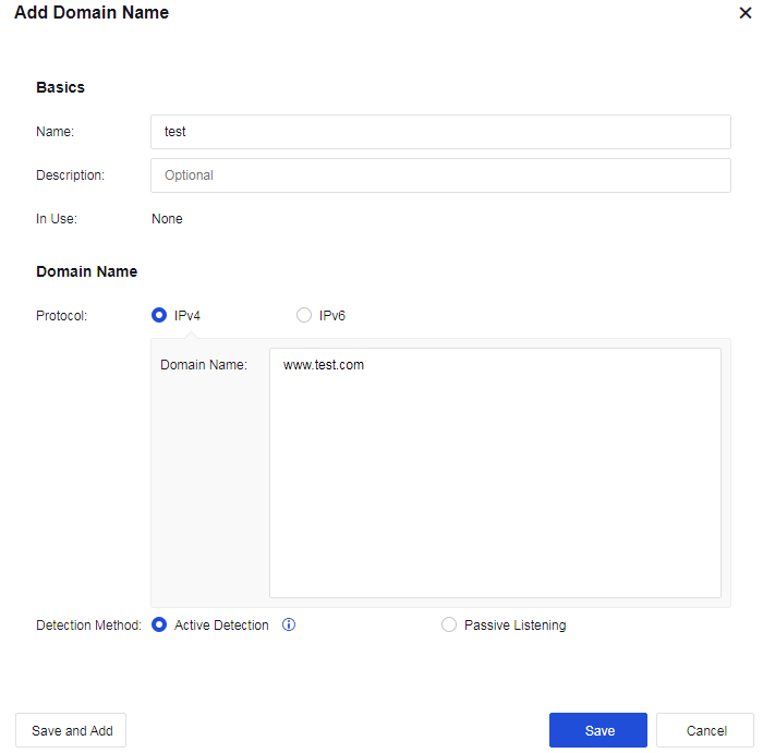 Add Domain Name object