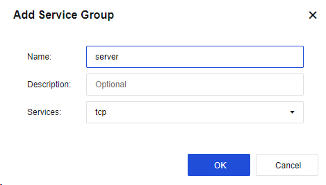 Add Service Group dialog