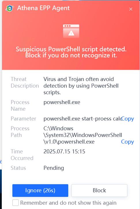 Suspicious PowerShell Script Alert