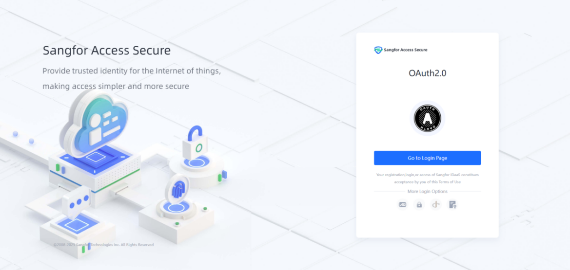 OAuth2.0 login authentication page