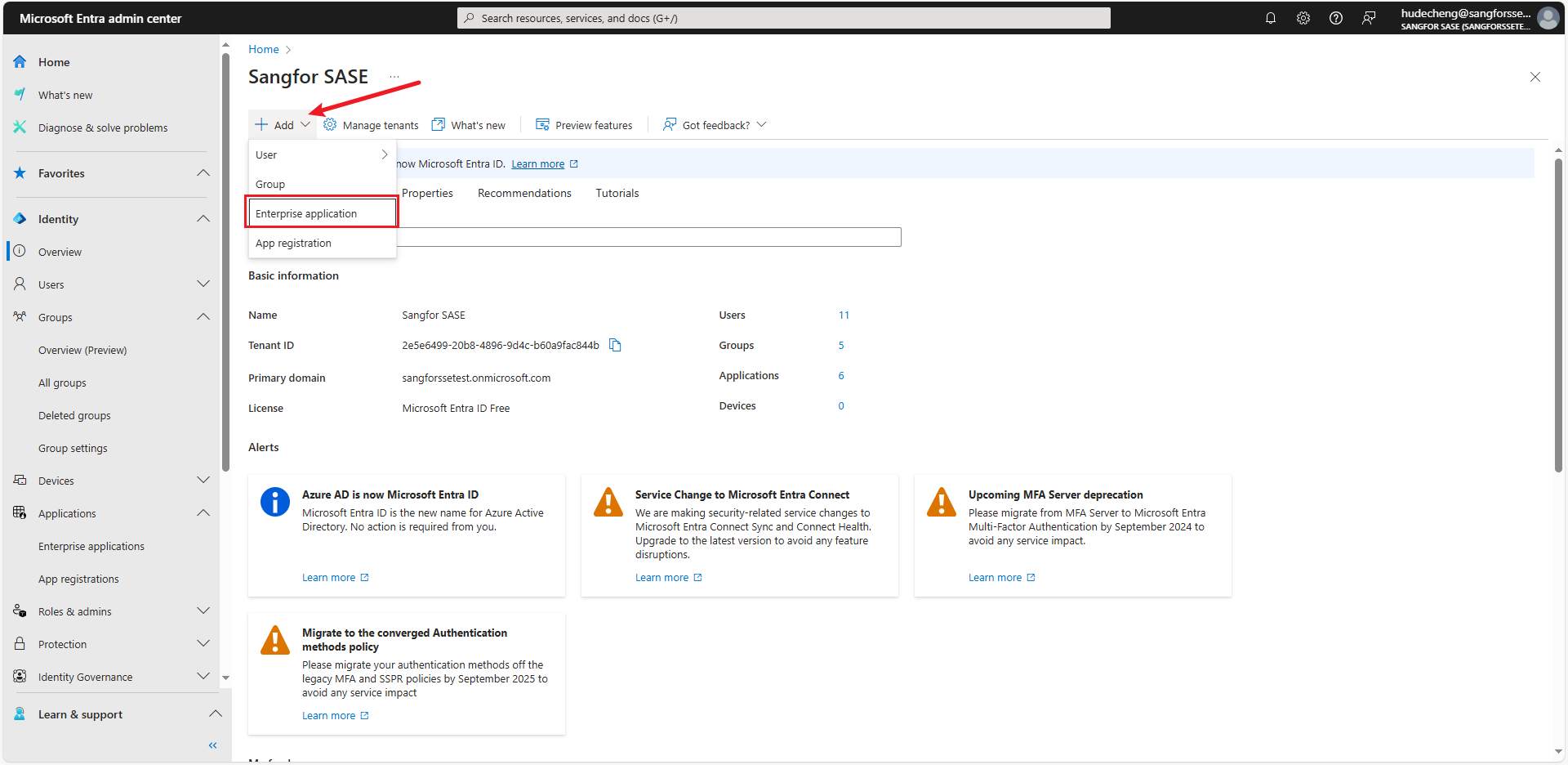 Azure AD enterprise application creation