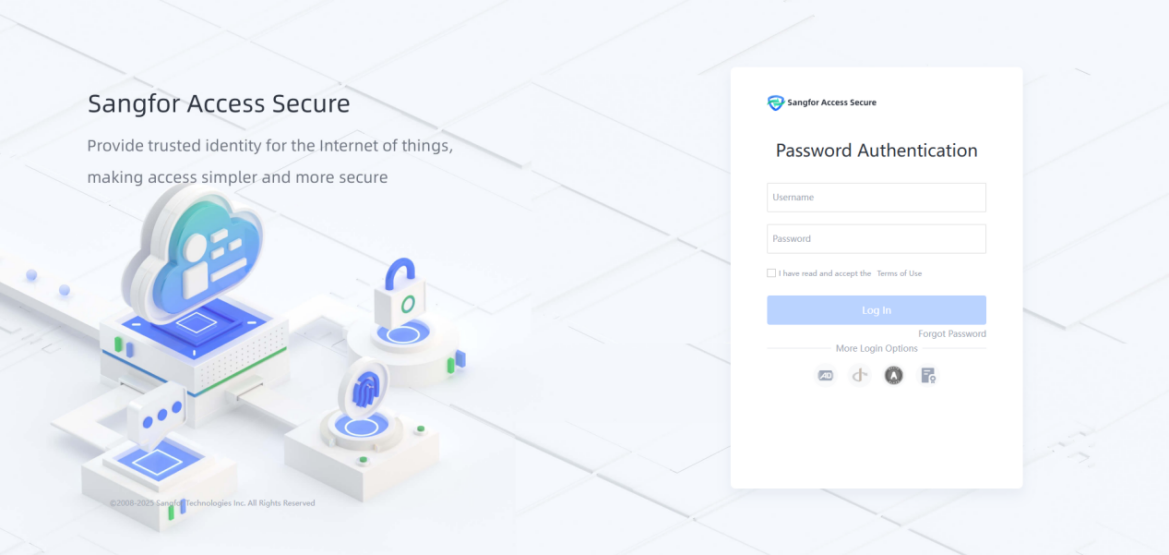 Password authentication login page