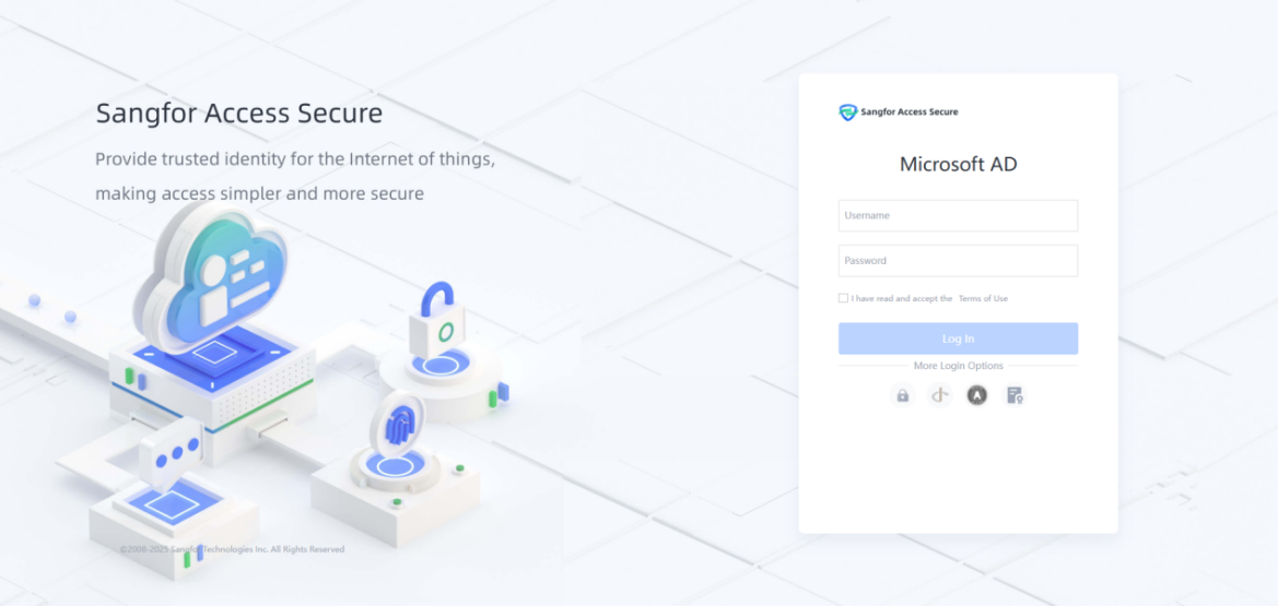 Microsoft AD login authentication page