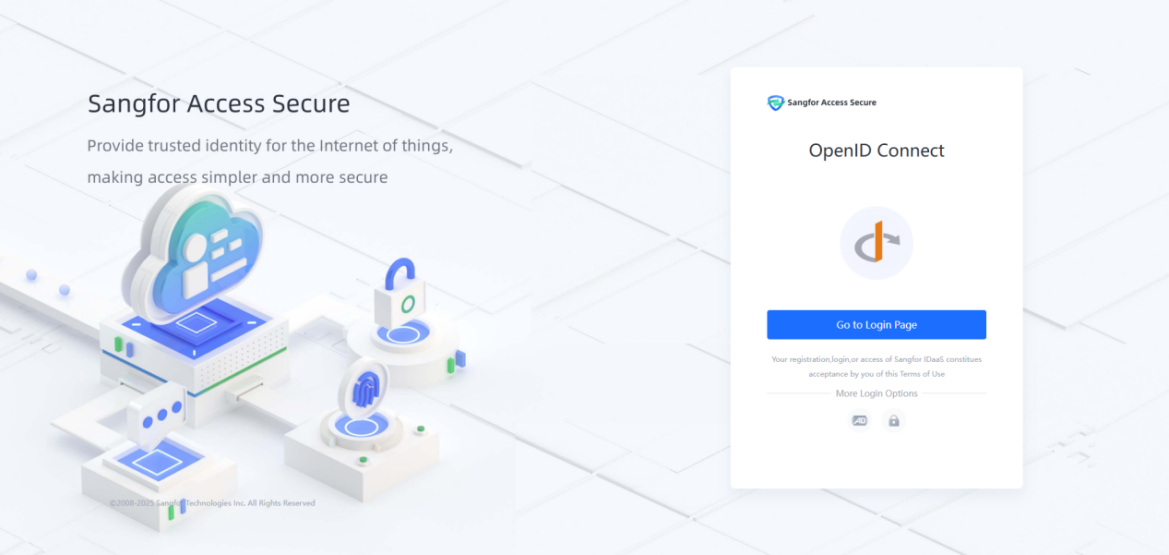 OIDC login authentication page