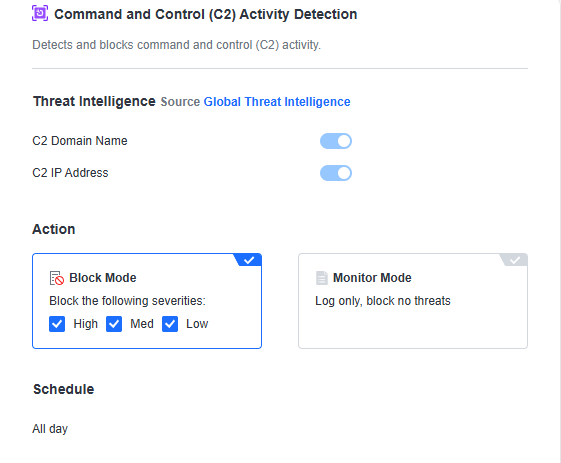 C2 Configure Policies dialog