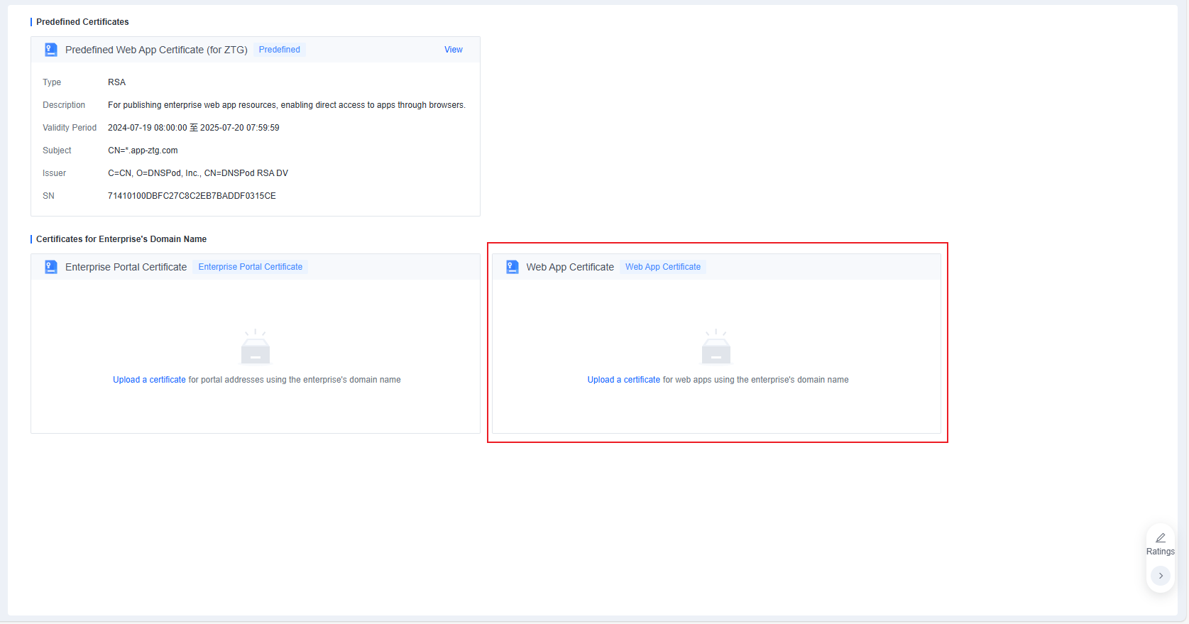 Web App Certificate