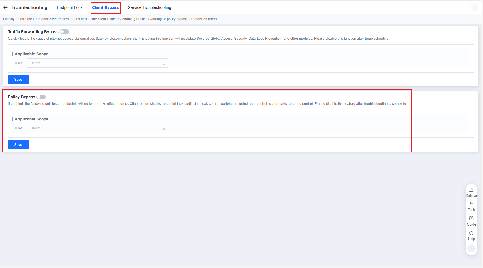 Client Bypass Policy Bypass
