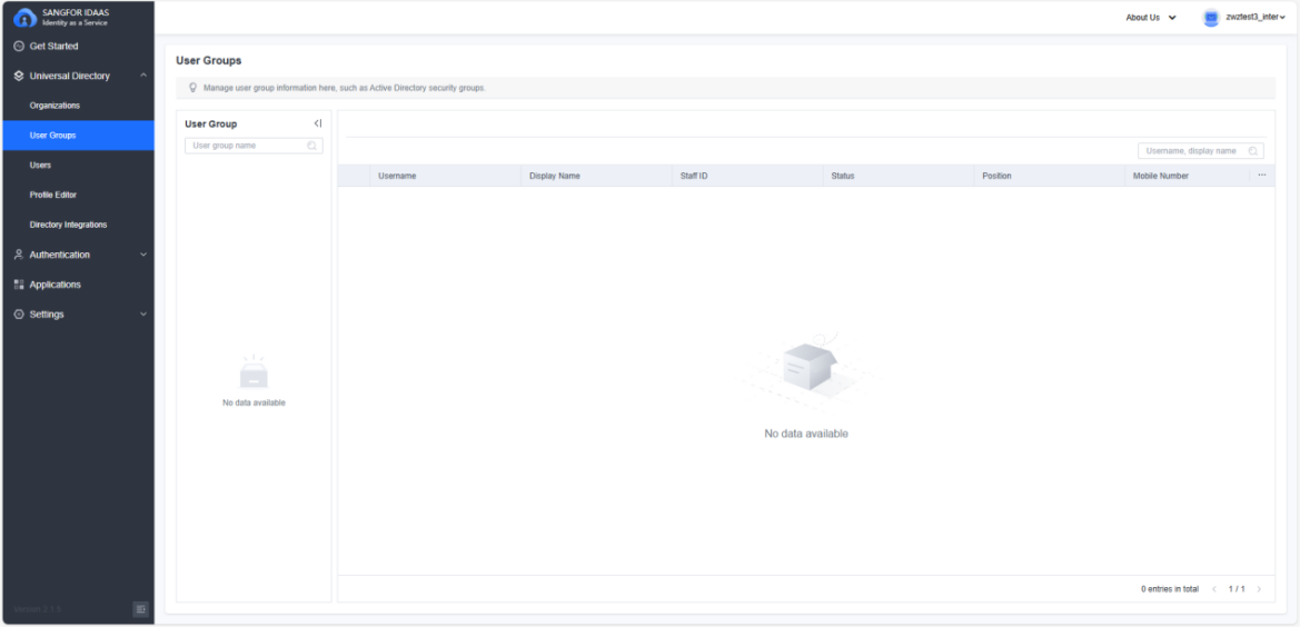 IDaaS user groups list