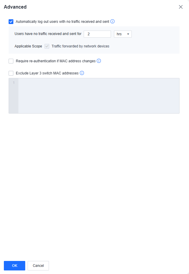 Branch Users advanced parameters