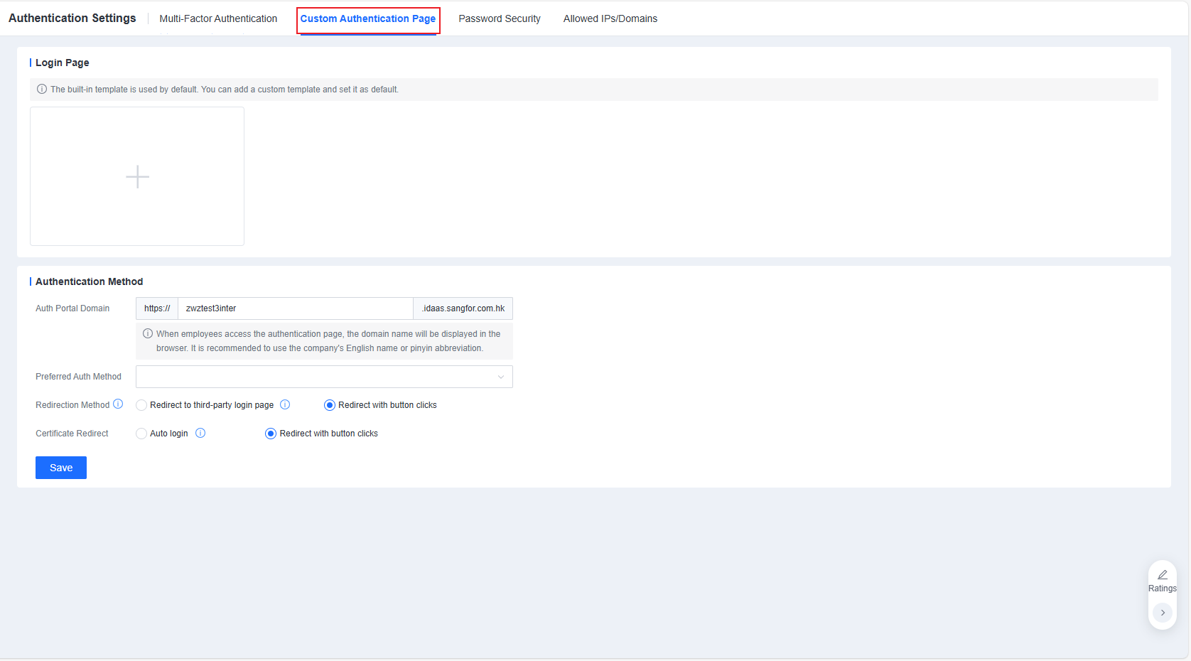 Custom Authentication Page login customization