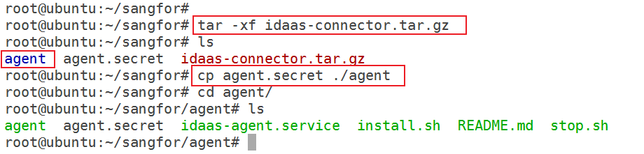 Linux machine connector installation upload decompress