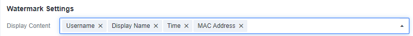 Watermark display content options