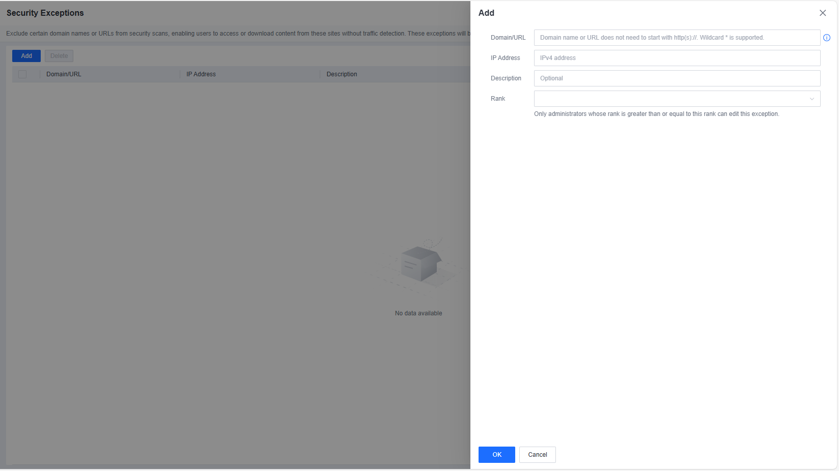 Add Security Exception dialog